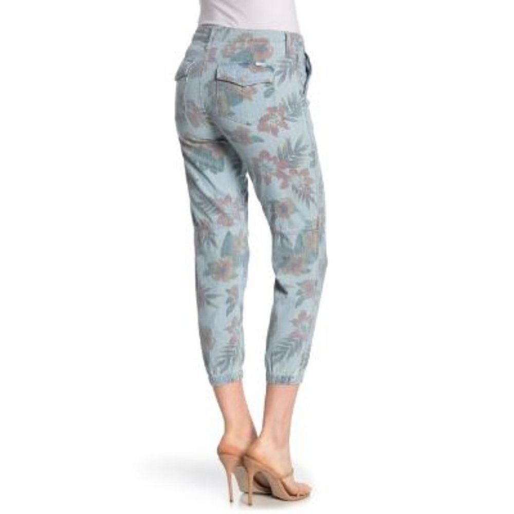Mother Womens Blue Floral Tropical Mid Rise Lightweight Joggers Pants Sz 27 New